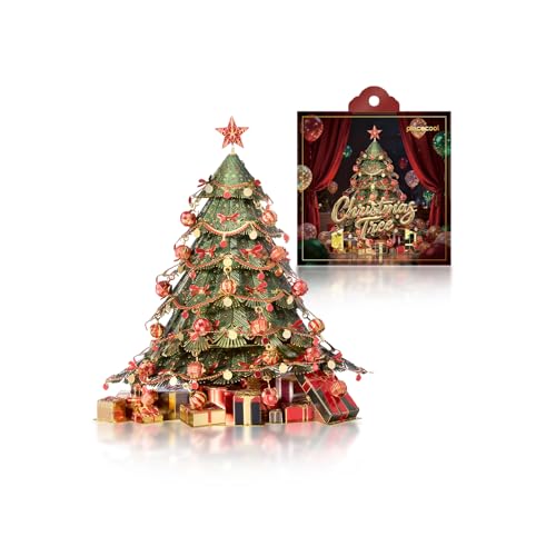 Piececool 3D Puzzles for Adults,Christmas Tree Metal Model Kit DIY Assembly Brain Teaser Puzzle, Best Gifts & Desk Decor