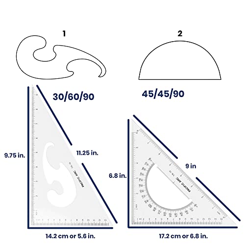 2 Pack Triangle Set 8 Inch 30/60 & 45/90 … - size: 8 Inches, style: 2 Pack
