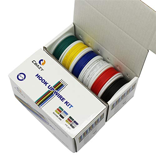 Hook up Stranded Wire Kit 20 Gauge 6 Colors 19.6 feet Each Electrical Wire 20 AWG PVC Wire - size: 20AWG