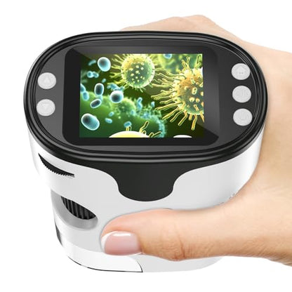 Kids Digital Microscope Science Gift: Complete STEM Toy Kit for Ages 4-12 - color: White
