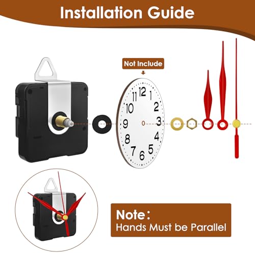 6PCS Clock Mechanism Kit, Quartz Clock Movement Replacement - size: 6PCS + 10 Pairs