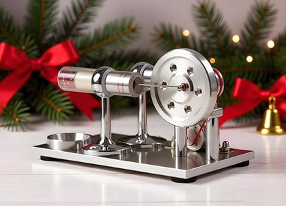 Sunnytech Hot Air Stirling Engine Motor Model Educational Toy Electricity Generator Colorful LED (SC001) - style: SC001