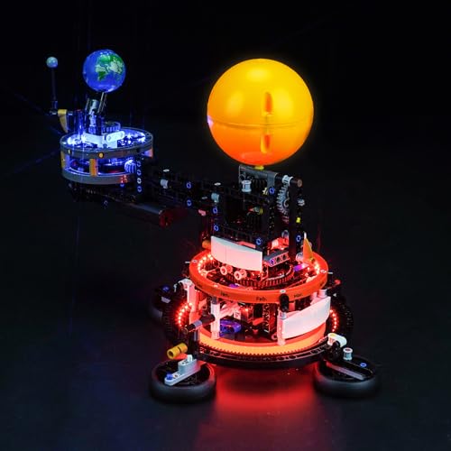 Upgraded Led Light Kit Compatible with Lego Technic Planet Earth and Moon in Orbit Building Set, Lights Decoration Compatible with Lego 42179 (Model Not Included)