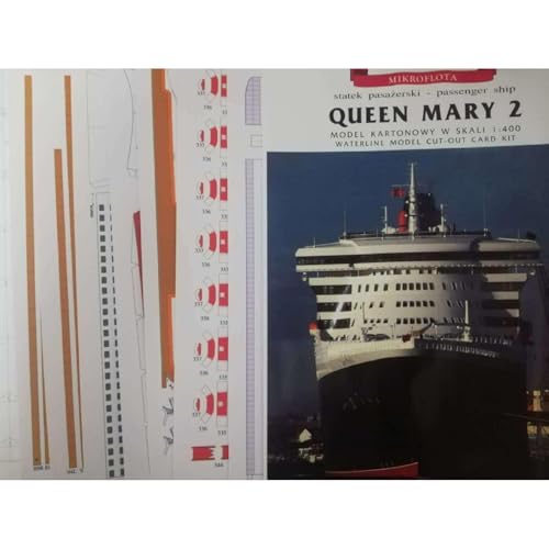 ZEZEFUFU DIY 1:400 Queen Mary II Cruise Liner Ship 3D Paper Boat Model Unassembled Kit