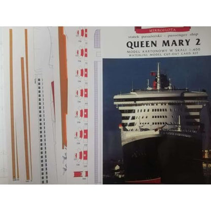 ZEZEFUFU DIY 1:400 Queen Mary II Cruise Liner Ship 3D Paper Boat Model Unassembled Kit