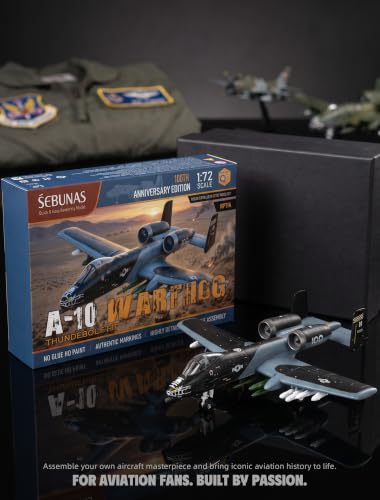SEBUNAS 1:72 Scale A-10 Thunderbolt II Warthog Highly Detailed Plastic Assembly Model Kit Accurate Reproduction with Paint Scheme Collector's Choice Gift for Adults and Kids(43PCS) - color: 9.a-10 Black