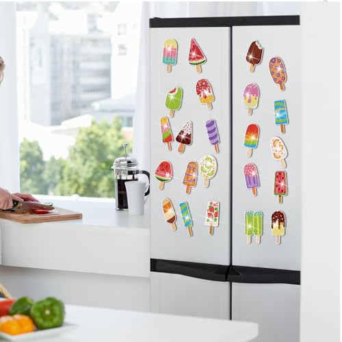Remuuly 30 Pcs Ice Cream Diamond Painting Magnets Diamond Art Kit for Adult - color: Ice Cream