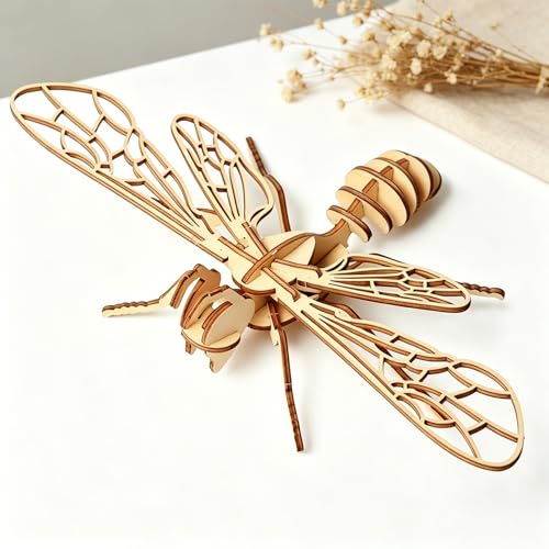 3D Wooden Honey Model, DIY Assembly Kit, Laser Cut Wood Structure, No Glue Interlocking Wooden Pieces, Precision Wood Parts Desk Decor Home Display Stress Relief