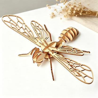 3D Wooden Honey Model, DIY Assembly Kit, Laser Cut Wood Structure, No Glue Interlocking Wooden Pieces, Precision Wood Parts Desk Decor Home Display Stress Relief