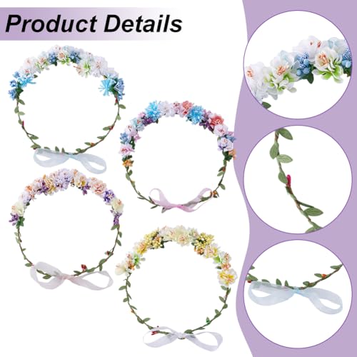 Make Your Own Flower Crown Crafting Kit, Plum Blossom Series Flower Crown Kit, Can Make 16 Sets Wreath Headband and Bracelet Craft Kit, DIY Floral Crown Creative Gifts for Princess