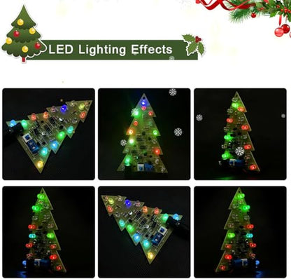 16 Lamp Christmas Tree SMT Soldering Practice Board Kit DIY Electronics Kit Welding Practice Kit for aged 14+ STEM Beginners