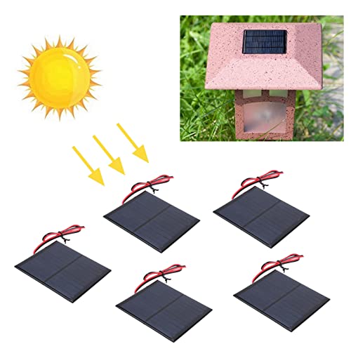 Mini Solar Panels, 6V 2W Mini Solar Cells for Solar Power, DIY Electric Toy Materials Photovoltaic Cells, Solar DIY System Kits, 90x80mm/3.5x3.1in, 5PCS, for Solar Light, Charger