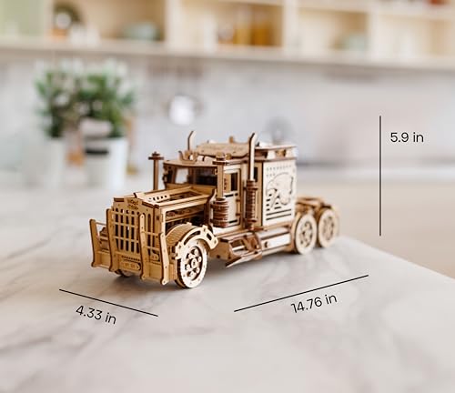 Wood Trick Big Rig Truck 3D Wooden Puzzles for Adults to Build