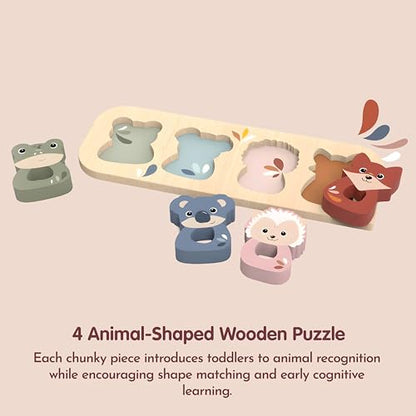 SPEEDY MONKEY Wooden Animal Puzzle | Kids Shape Sorter Puzzle Learning Toy - color: Animal Puzzle