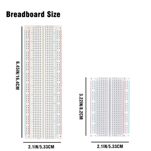 Solderless Breadboard Ultimate Kit - 4PCS 830/400 Tie Points Boards + 130 Jumper Wires | ABS Plastic with Tin-Plated Contacts, Compatible with Arduino, Raspberry Pi & Electronics Projects