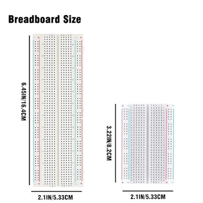 Solderless Breadboard Ultimate Kit - 4PCS 830/400 Tie Points Boards + 130 Jumper Wires | ABS Plastic with Tin-Plated Contacts, Compatible with Arduino, Raspberry Pi & Electronics Projects
