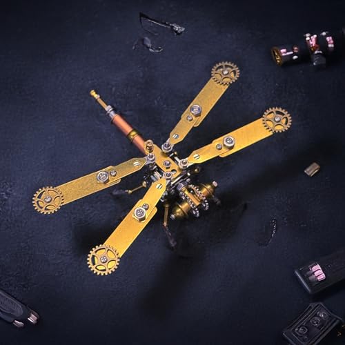 3D Metal Puzzles Model Kits for Adults - Build Dragonfly Hobby Kits for Men - Arts and Crafts Cool Things for Father Gifts for Birthday Ideas (Mechanical Dragonfly C) - style: Mechanical Dragonfly C