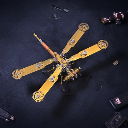 3D Metal Puzzles Model Kits for Adults - Build Dragonfly Hobby Kits for Men - Arts and Crafts Cool Things for Father Gifts for Birthday Ideas (Mechanical Dragonfly C) - style: Mechanical Dragonfly C