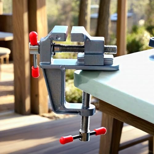 Mini Hobby Vise Precision Small Bench Vise DIY Craft Jewelry Repair Tool Kit Multi-Purpose Clamp Workbench Vise - color: Silvery, size: 9.8X8X3.5CM