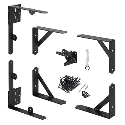 HILLMASTER Anti Sag Gate Frame Kit Gate Corner Brace Bracket Heavy Duty Adjustable Gate Hardware with Gate Latch for Wooden Fences,Driveway Gates,Shed Doors,Corral Gates,Wood Windows - size: 1 Set