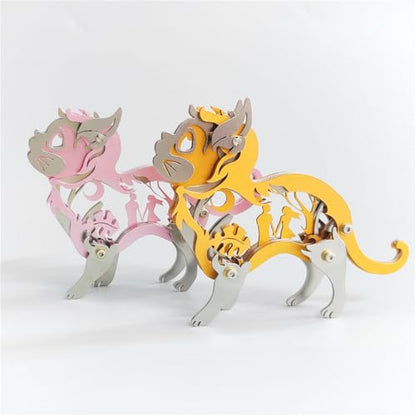 Dream Cat 3D Metal Puzzle, Pink, 37 Pieces - color: Dream Cat Pink
