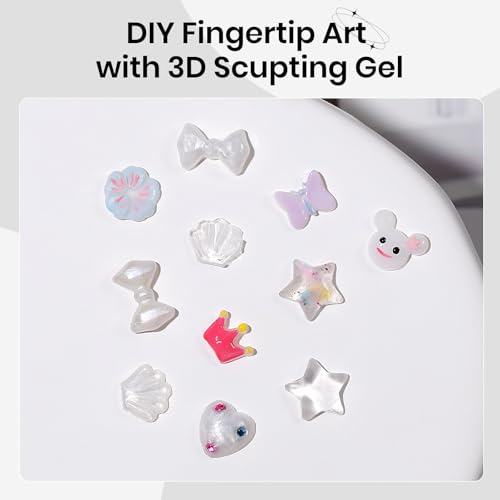 3D Nail Sculpting Gel for Nails Art, White, Solid, Non-Sticky Hard - color: White