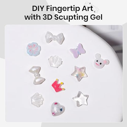 3D Nail Sculpting Gel for Nails Art, White, Solid, Non-Sticky Hard - color: White