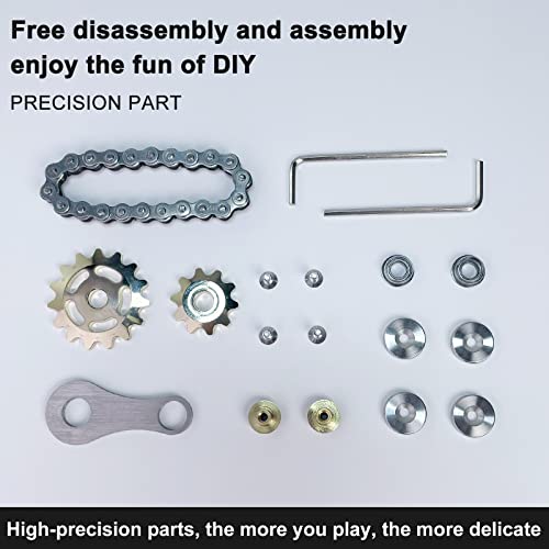 Bike Chain Gear Fidget Spinner Metal Sprocket Chain Fidget Toy, Gold - color: Gold Plating Sprockets