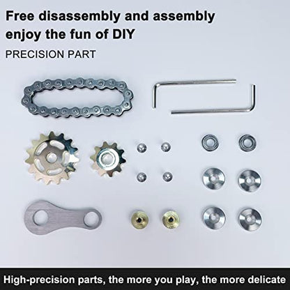 Bike Chain Gear Fidget Spinner Metal Sprocket Chain Fidget Toy, Gold - color: Gold Plating Sprockets