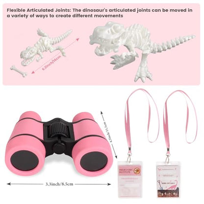 Kyson Kids Dinosaur Paleontologist Costume Explorer Hat Vest Zoo Keeper Outfit Accessories for Dino Jungle Safari Theme Party - color: Pink