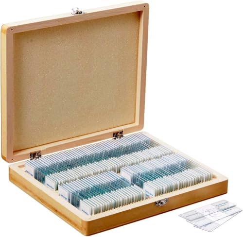 AmScope PS100B Prepared Microscope Slide Set for Basic Biological Science - style: PS100B