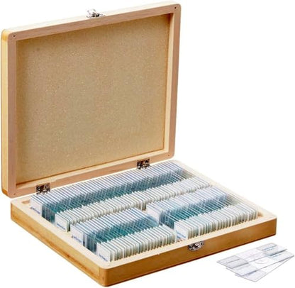 AmScope PS100B Prepared Microscope Slide Set for Basic Biological Science - style: PS100B