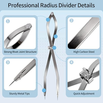 16" Radius Divider Tool (2pcs), Wing Divider Scriber Marking Tool - size: 16 in（2ps）