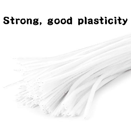 100 Pieces Pipe Cleaners Craft Chenille Stem White Pipe Cleaners - color: White