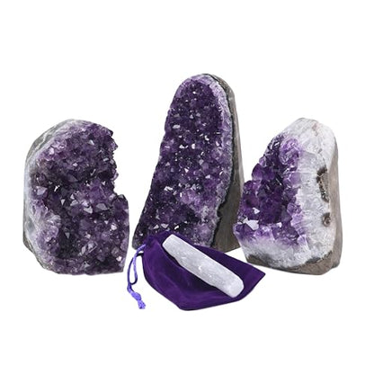 Premium Natural Amethyst Crystals Geode, 3.5-4.5 lbs Healing Crystal Stones - size: 3.5 pound - 4.5 pound