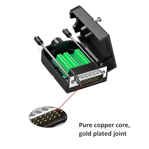 2Pcs DB26 Male Solderless Connector 3Row 26Pin Serial Terminal Adapter - style: Male