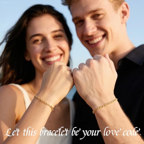 ABYST Permanent Bracelet Kit for Couples - DIY Sterling Forever Bracelets Making Set with Gold Plated Chains - Romantic Infinity Jewelry for Anniversary (Gold) - color: Gold