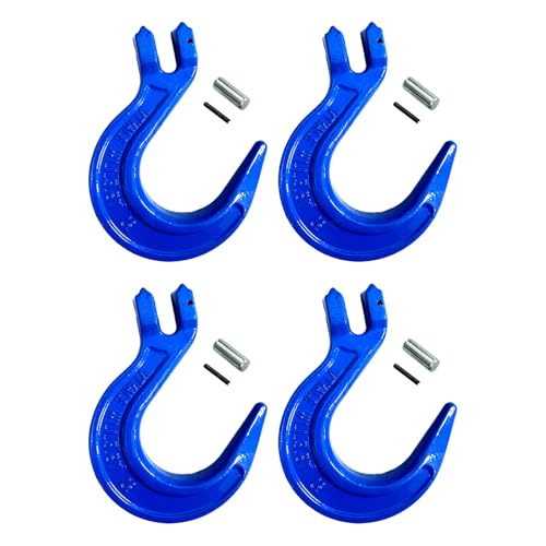 3/8" G80 Clevis Foundry Hook, 8377 Lbs 4 Pack 3.8t Working Load Limit Lifting Clevis Chain Hook for G80 Transport Binder Chain and Binder, Lifting Slings, Industrial Rigging【3.8t*4Pack】 - size: 4 Pack 3.8T