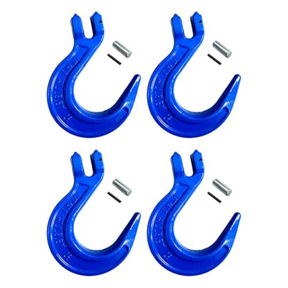 3/8" G80 Clevis Foundry Hook, 8377 Lbs 4 Pack 3.8t Working Load Limit Lifting Clevis Chain Hook for G80 Transport Binder Chain and Binder, Lifting Slings, Industrial Rigging【3.8t*4Pack】 - size: 4 Pack 3.8T