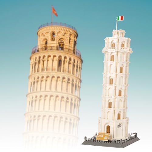 Oichy Leaning Tower of Pisa Building Blocks Set, 1334 PCS Famous Architecture Model Building Kits, Collection Leaning Tower of Pisa Model Blocks for Adults and Kids - color: Leaning Tower of Pisa