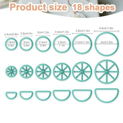 18Pcs Wheel Polymer Clay Cutters Fruit Clay Earrings Cutters Polymer Round Jewelry Cutter for Earrings Making Birthday Party DIY Supplies - color: Circular