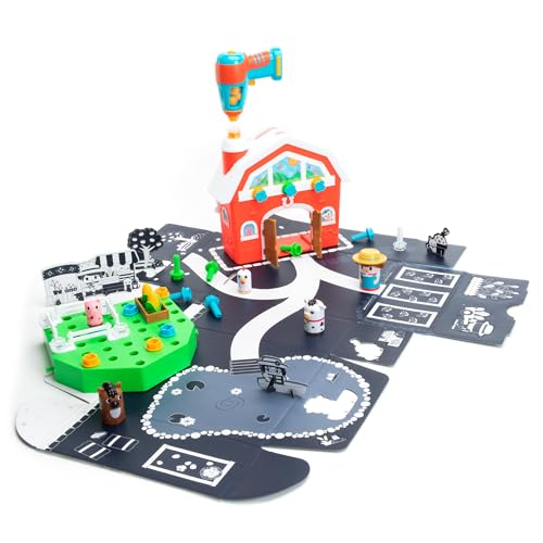 Educational Insights Design & Drill Bolt Buddies Barn - Construction Toys & Tools for Kids, Take Apart STEM Set with Real Electric Toy Drill, Pretend Play Building Kit, Gifts for Toddlers Ages 3+