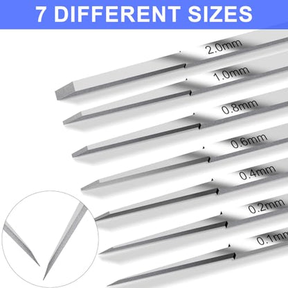 Model Scriber Chisel 7 Blades (0.1/0.2/0.4/0.6/0.8/1.0/2.0mm) - color: Red