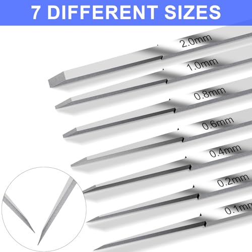 Model Scriber Chisel 7 Blades (0.1/0.2/0.4/0.6/0.8/1.0/2.0mm) - color: Red +Tape