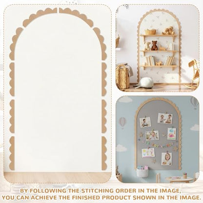 Novabright Unfinished Wood Arch Trim, 60 x 36 Inch, Scalloped - size: 60 x 36 Inch, style: Scalloped