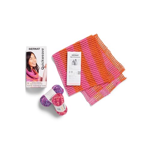 Bernat QuickWeave - 1 Pack of 120 Yards/4.9 oz Citrus Twist Yarn 80% Acrylic 20% Wool Grid 85% Acrylic 15% Polyester Needle 100% Plastic - color: Citrus Twist