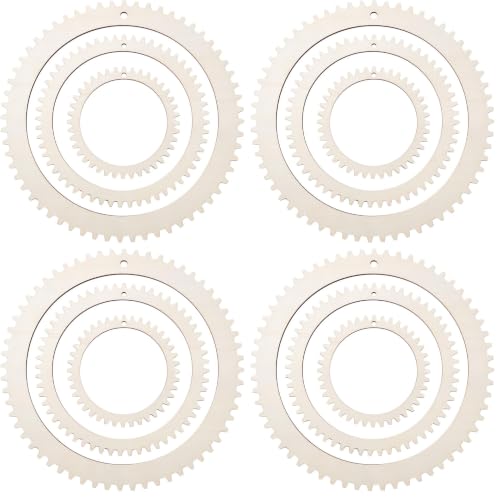 BENECREAT 3 Sizes Wooden Weaving Loom Kit, 5/7.8/11 inch Round Gear Shape DIY Weaving Loom for Hanging Decor Woven Tapestry Knitted Crafts Making, 5mm Thick (Pack of 4) - size: 3 Sizes (Pack of 4)
