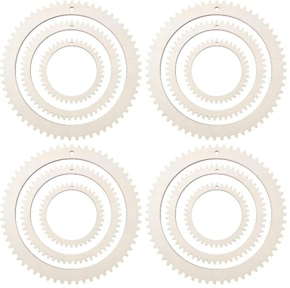 BENECREAT 3 Sizes Wooden Weaving Loom Kit, 5/7.8/11 inch Round Gear Shape DIY Weaving Loom for Hanging Decor Woven Tapestry Knitted Crafts Making, 5mm Thick (Pack of 4) - size: 3 Sizes (Pack of 4)