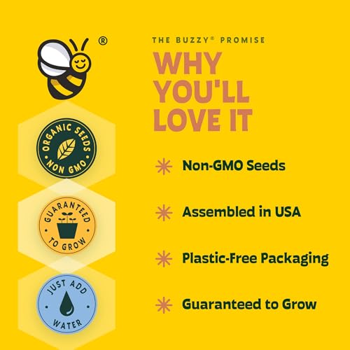 Buzzy Seeds Save the Bees Wildflower Grow Kit 12-Pack, Pollinator Friendly