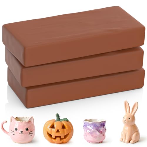 Aujazyble Air Dry Clay - 3.3lbs Terracotta Natural Pottery Clay for Kids - color: Terracotta